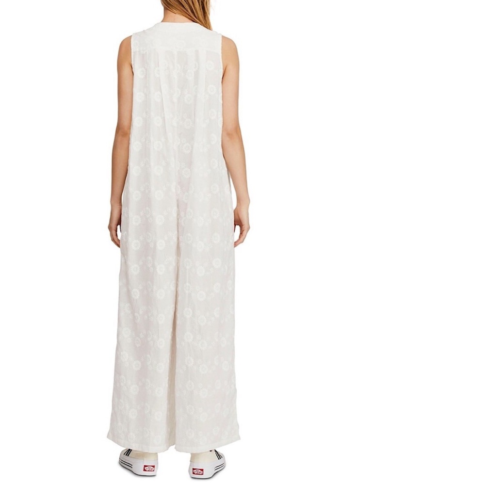 Free People White Embroidered Wide Leg jumpsuit - Picture 3 of 4